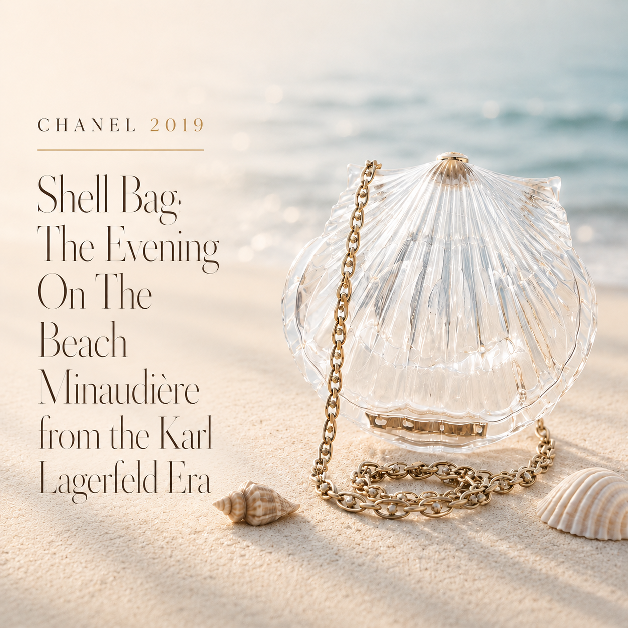 Chanel 2019 Shell Bag: The Evening On The Beach Minaudière from the Karl Lagerfeld Era