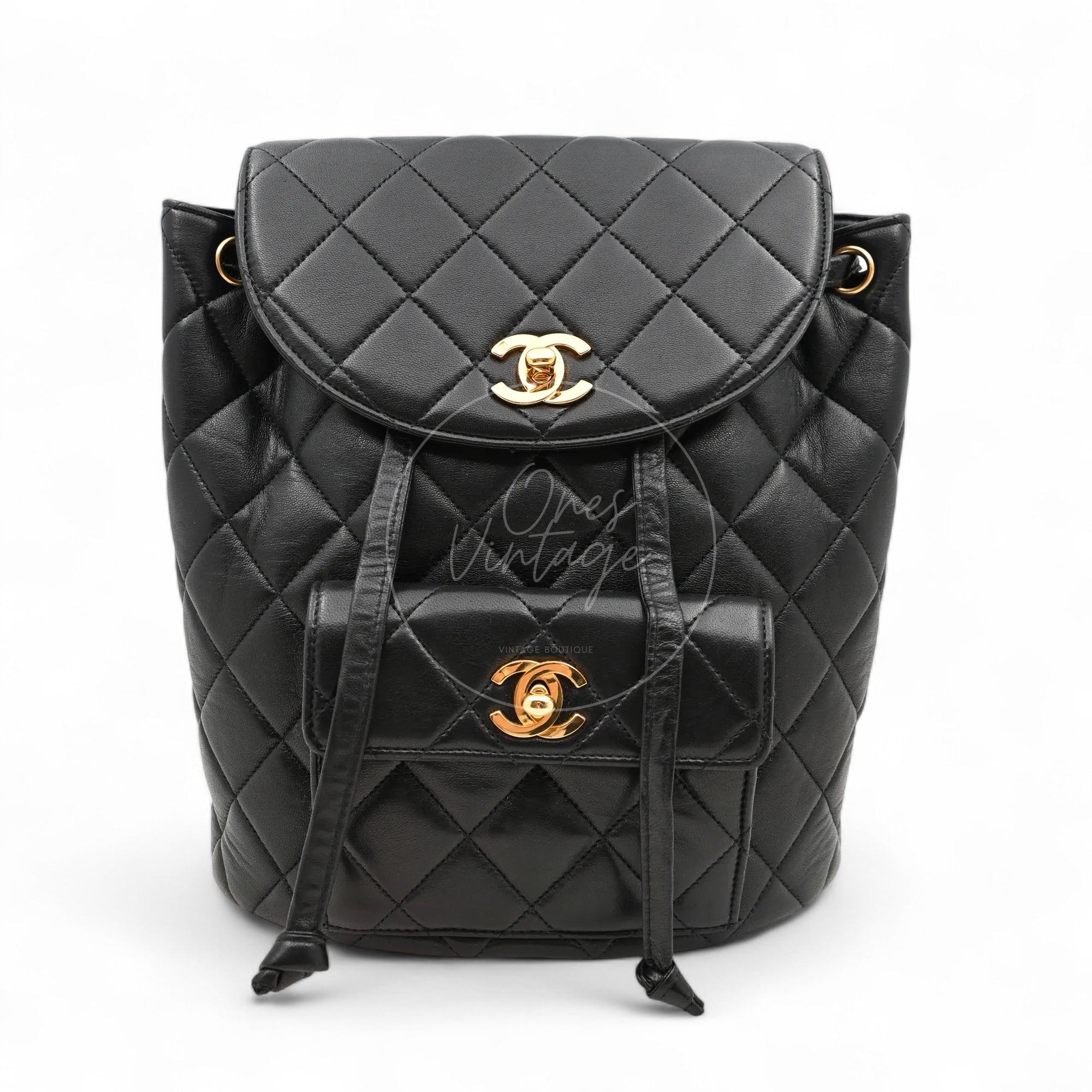 Chanel Vintage Lambskin Duma Backpack GHW Black Series 3