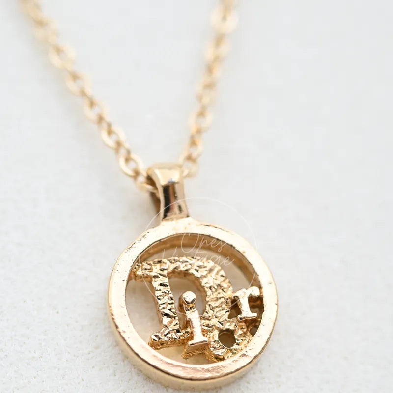 Dior Necklace Plated CD Logo, round medallion pendant and raised logo detail