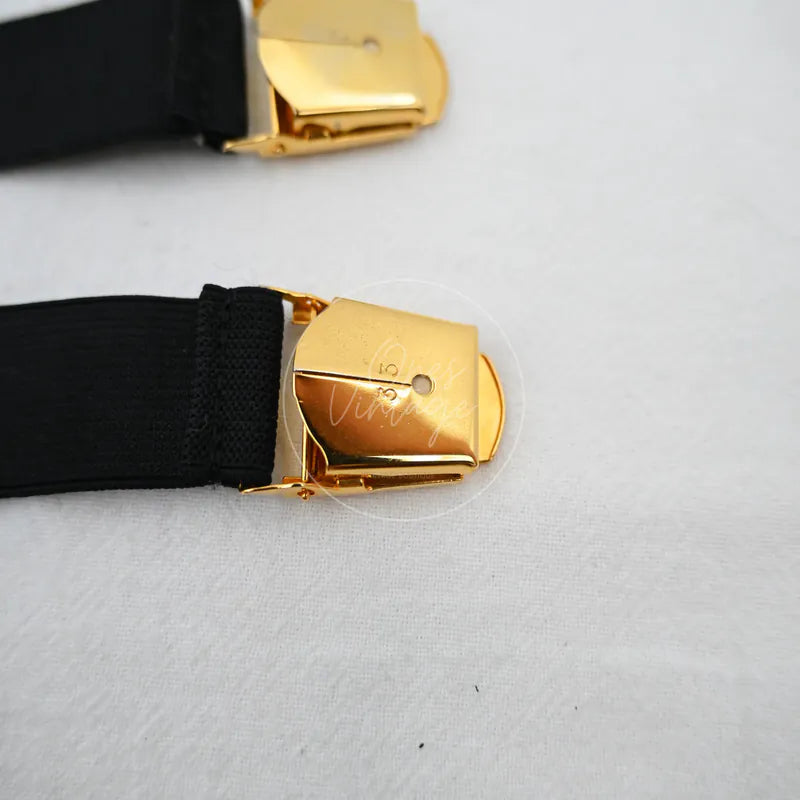 Chanel Logo-jacquard Armbands, polished gold-tone clasp and hinged clasp construction detail