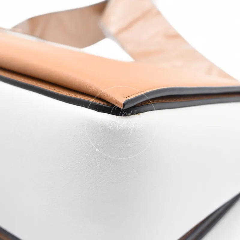 Celine Medium Frame Bag calfskin, bag corner with contrasting leather panels and black edge trim detail
