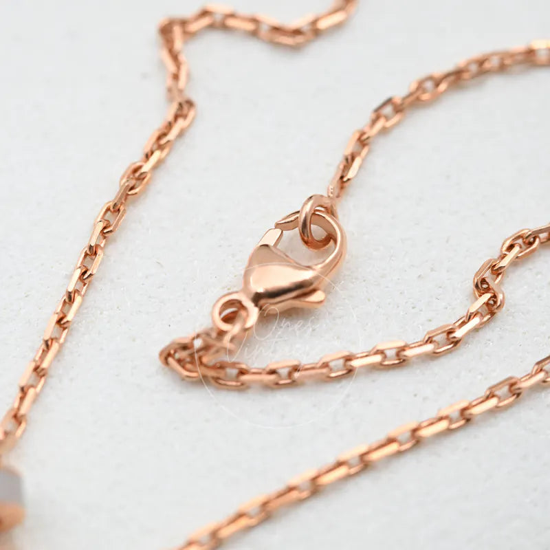 Hermès Mini Pop H Grey Pendant Necklace with Rose Gold, lobster clasp and rose gold-tone chain links detail