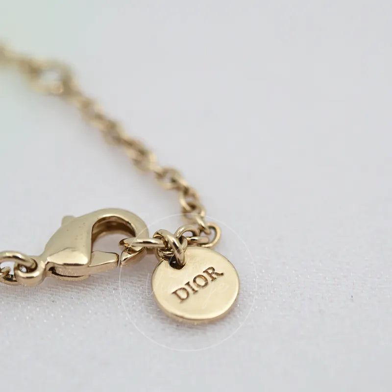 Dior Clair D Lune Bracelet, lobster clasp and round logo charm detail