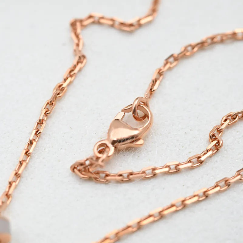 Hermès Grey Rose Gold Mini Pop H Necklace, lobster clasp and linked chain detail