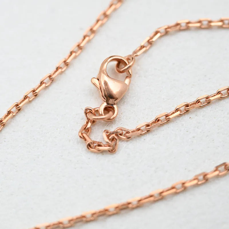 Hermès Grey Rose Gold Mini Pop H Necklace, lobster clasp and rose-tone chain links detail