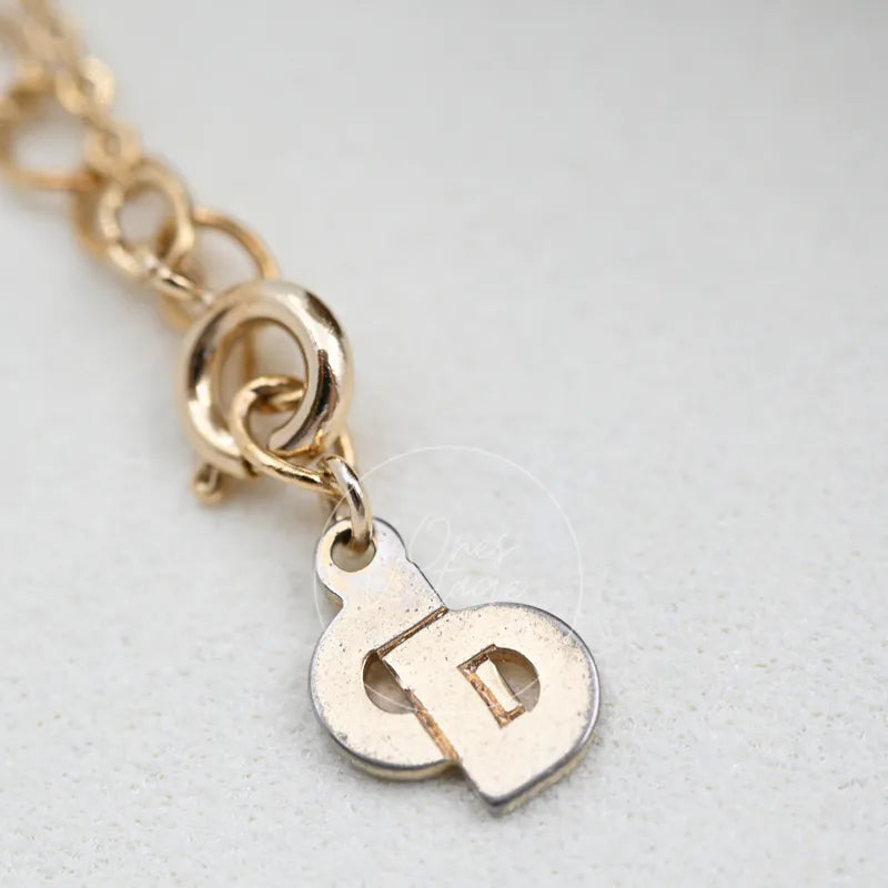 Dior Necklace Plated CD Logo, circular clasp and attached CD logo charm detail