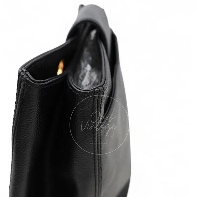 Chanel Supermodel Vintage Tote Bag, open top edge and pebbled leather detail