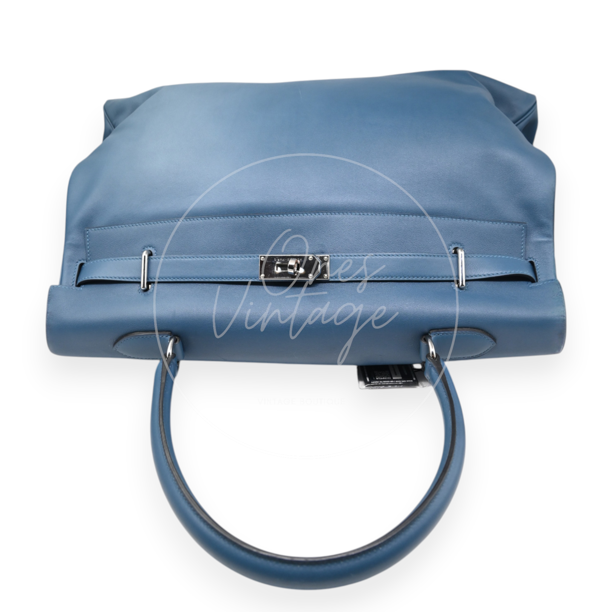 Hermes Kelly Relax 50 PWH Blue Square P