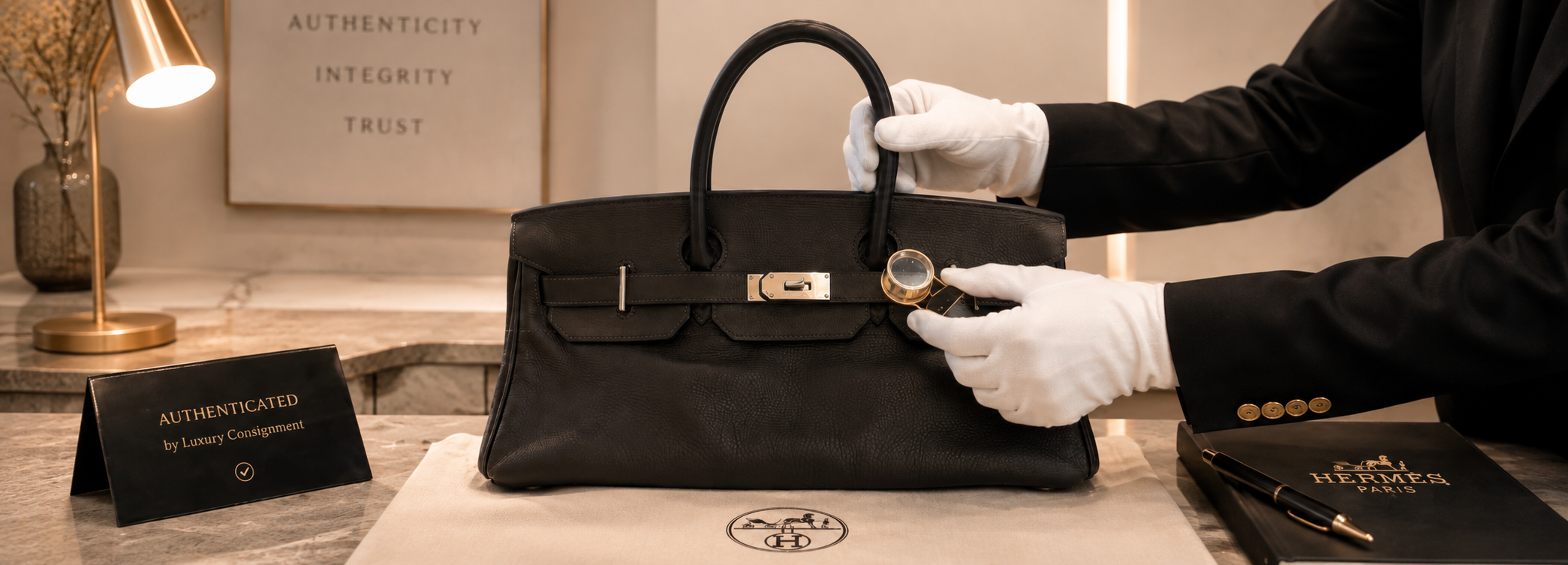 Luxury handbag authentication and inspection during the Ones Vintage consignment process
