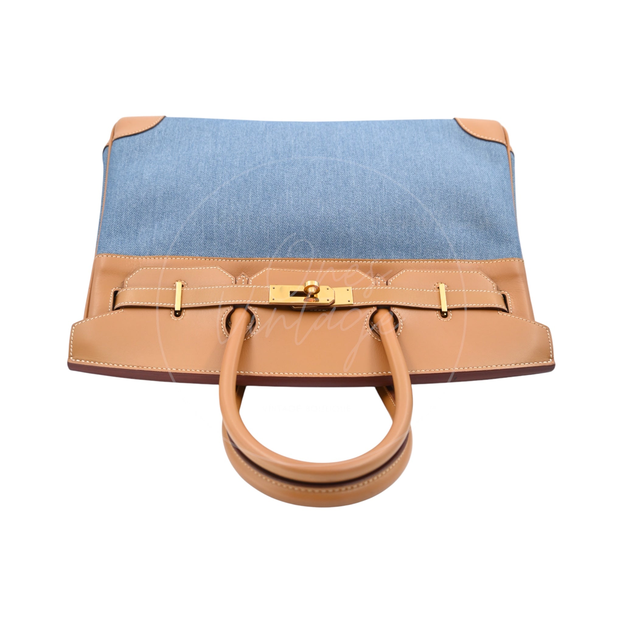 Hermes Birkin 35 GHW Denim Blue Square F