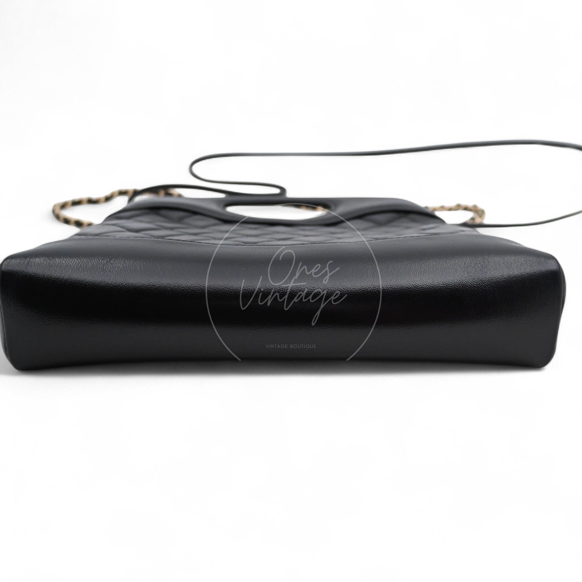 Chanel Mini 31 Black Shinny Calfskin Microchip GHW Black Series KE