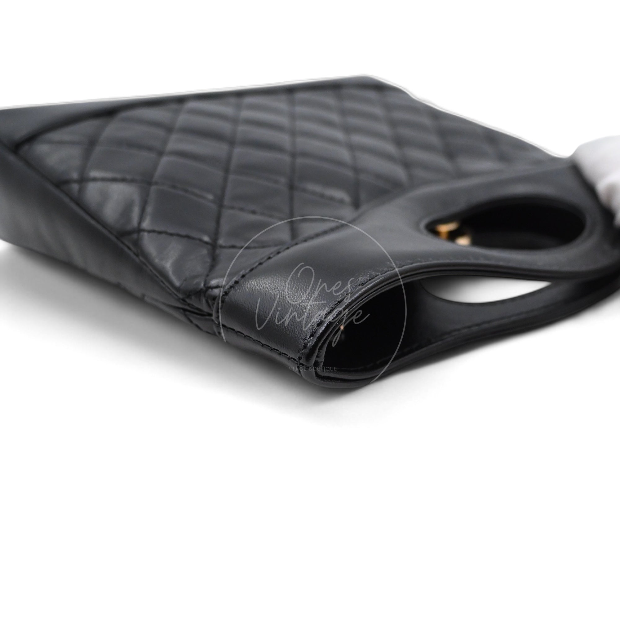 Chanel Mini 31 Black Shinny Calfskin Microchip GHW Black Series KE
