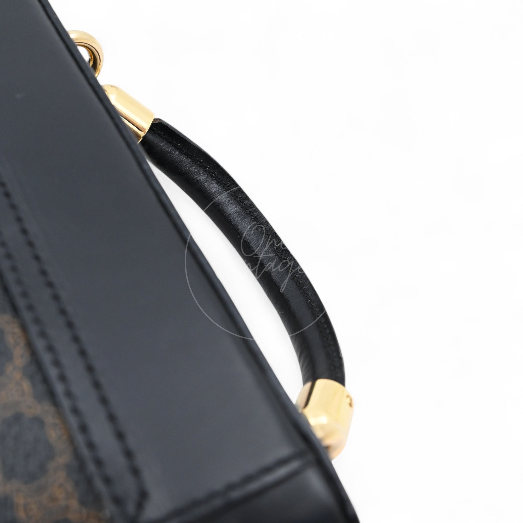 Celine Vintage Macadam Vanity Case GHW Black