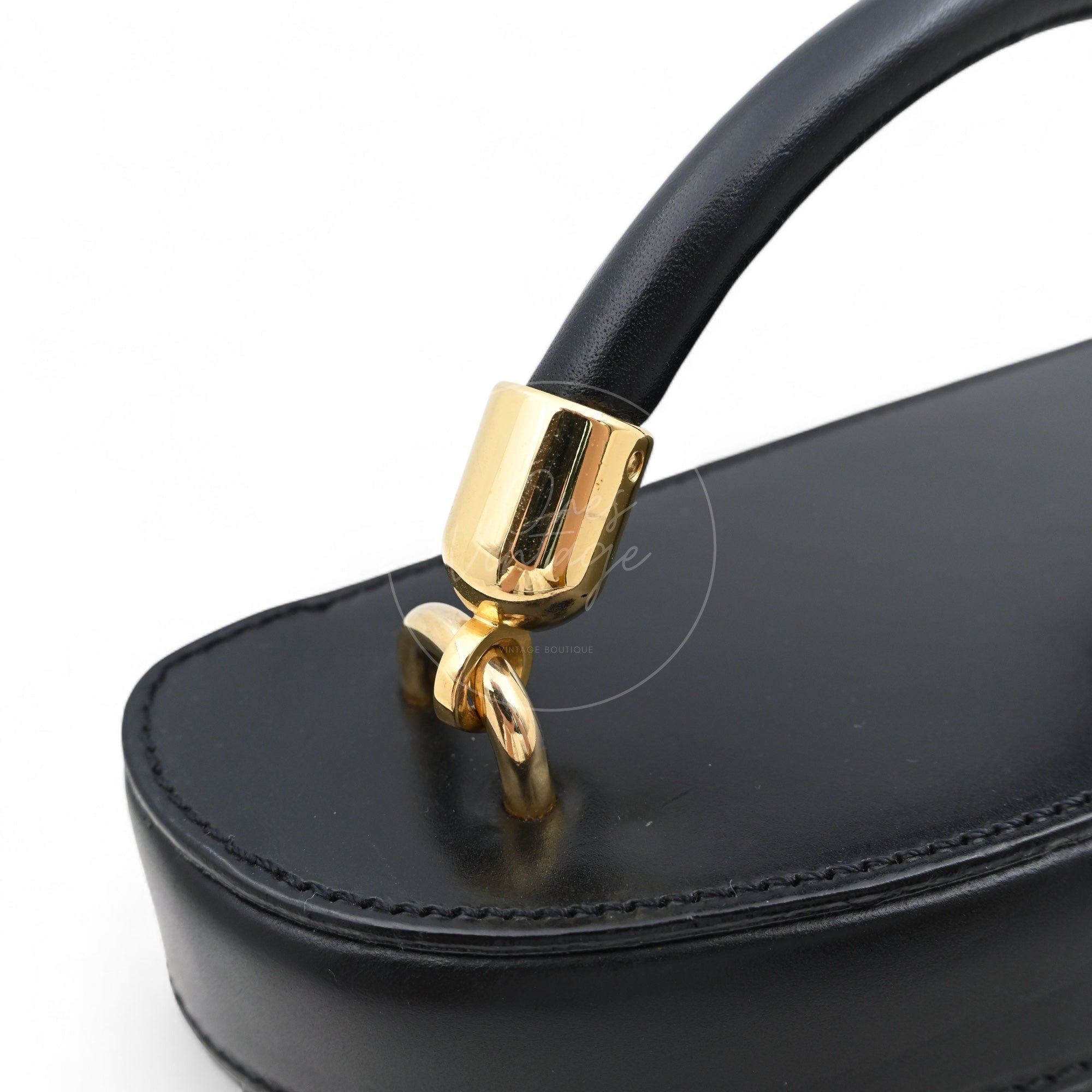 Celine Vintage Macadam Vanity Case GHW Black