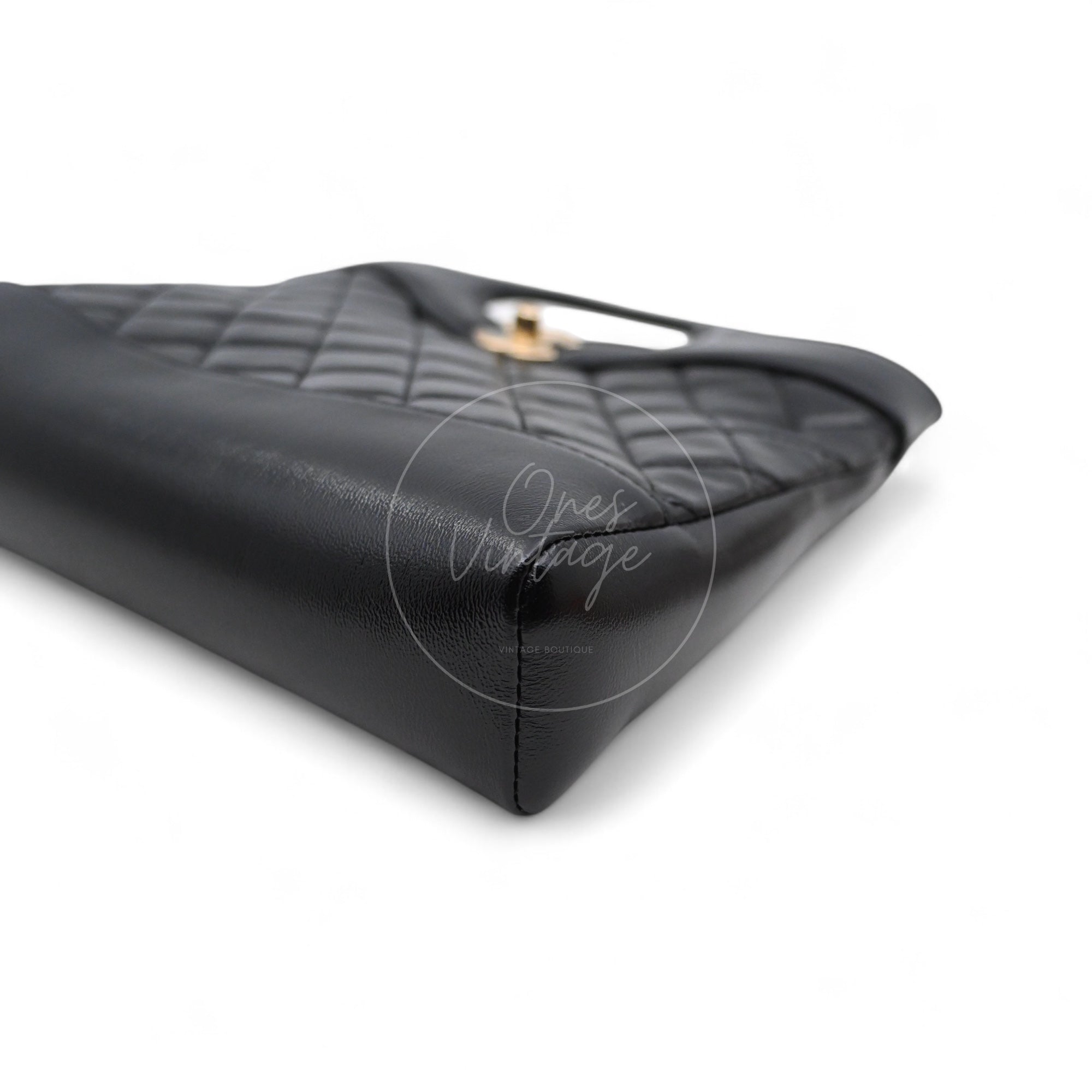 Chanel Mini 31 Black Shinny Calfskin Microchip GHW Black Series KE