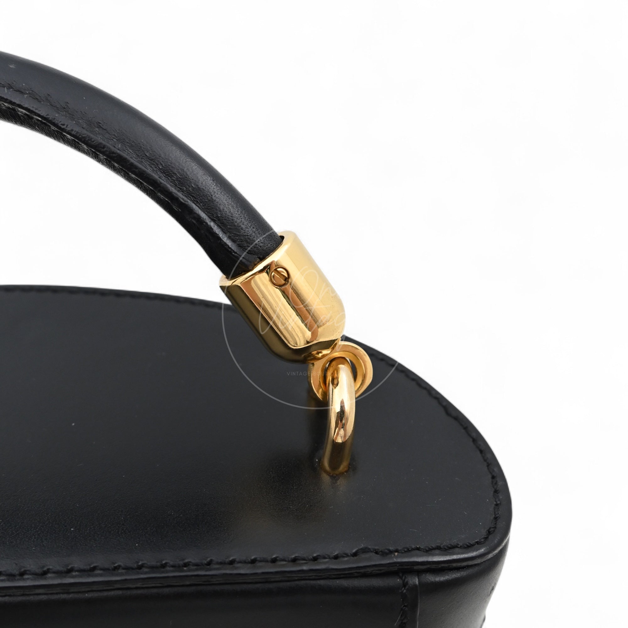 Celine Vintage Macadam Vanity Case GHW Black