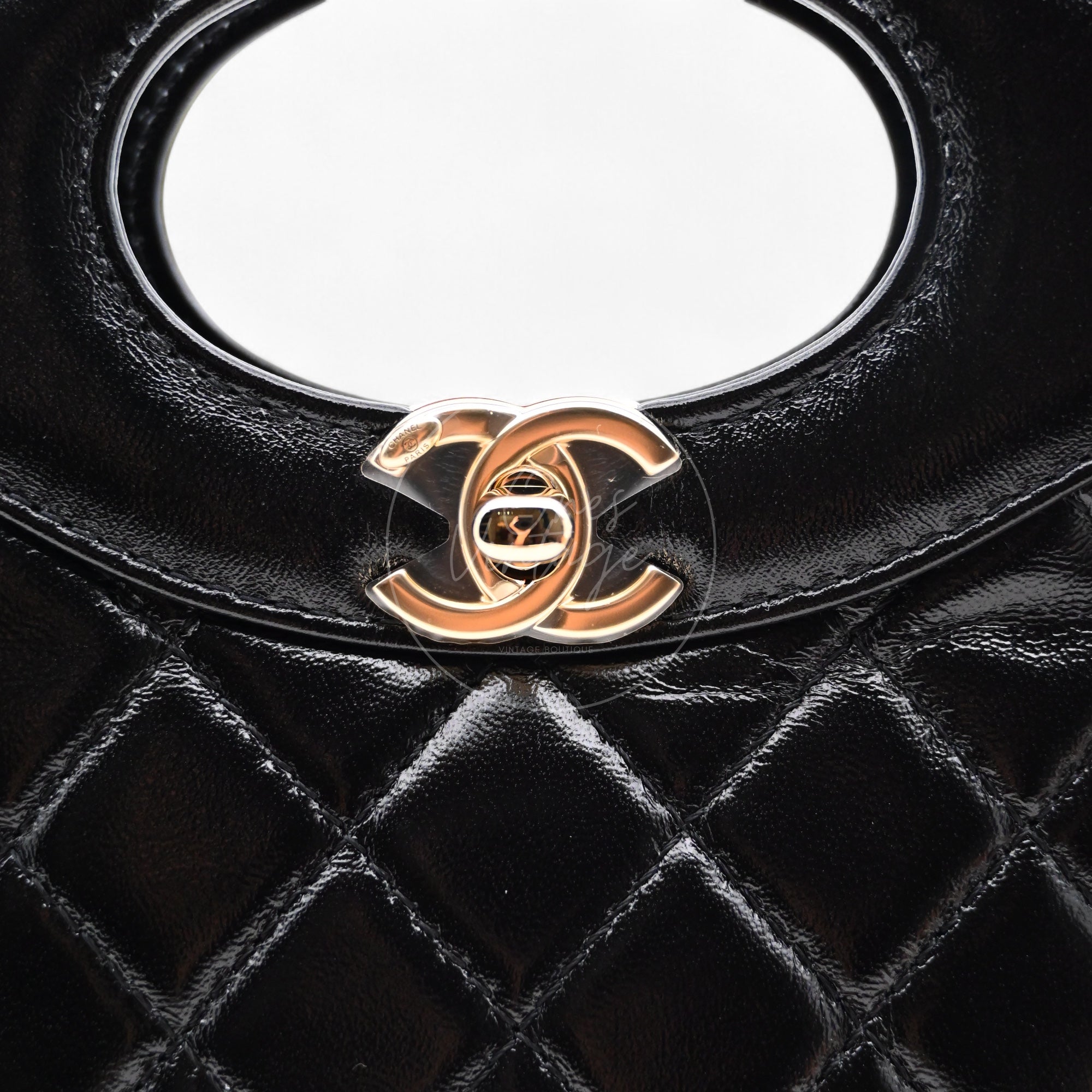 Chanel Mini 31 Black Shinny Calfskin Microchip GHW Black Series KE