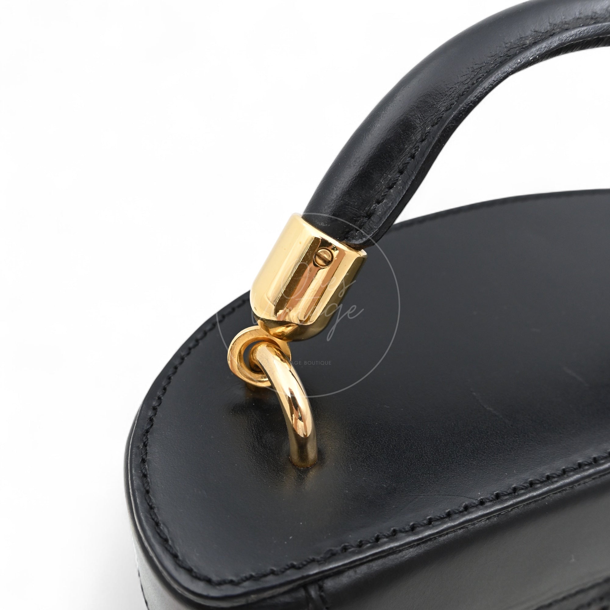 Celine Vintage Macadam Vanity Case GHW Black