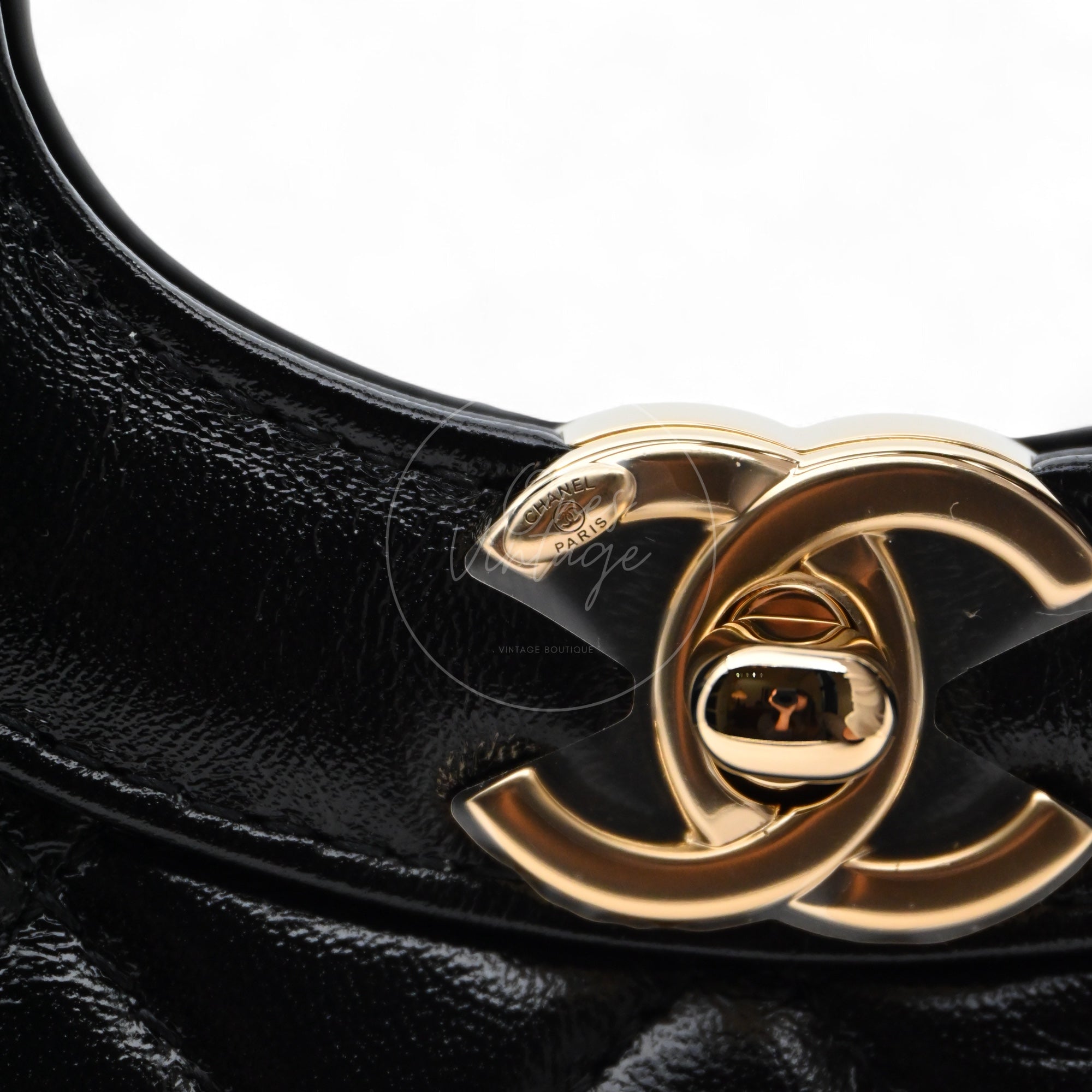Chanel Mini 31 Black Shinny Calfskin Microchip GHW Black Series KE