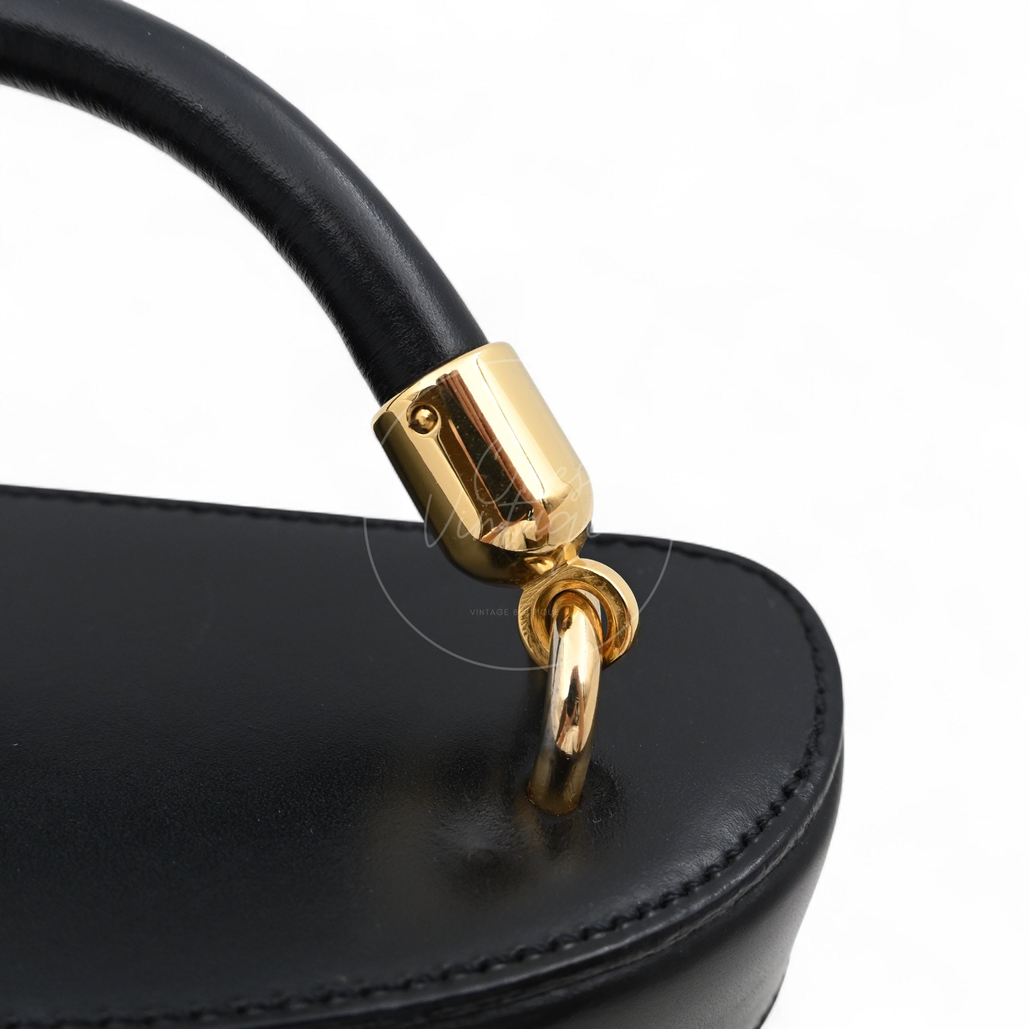 Celine Vintage Macadam Vanity Case GHW Black