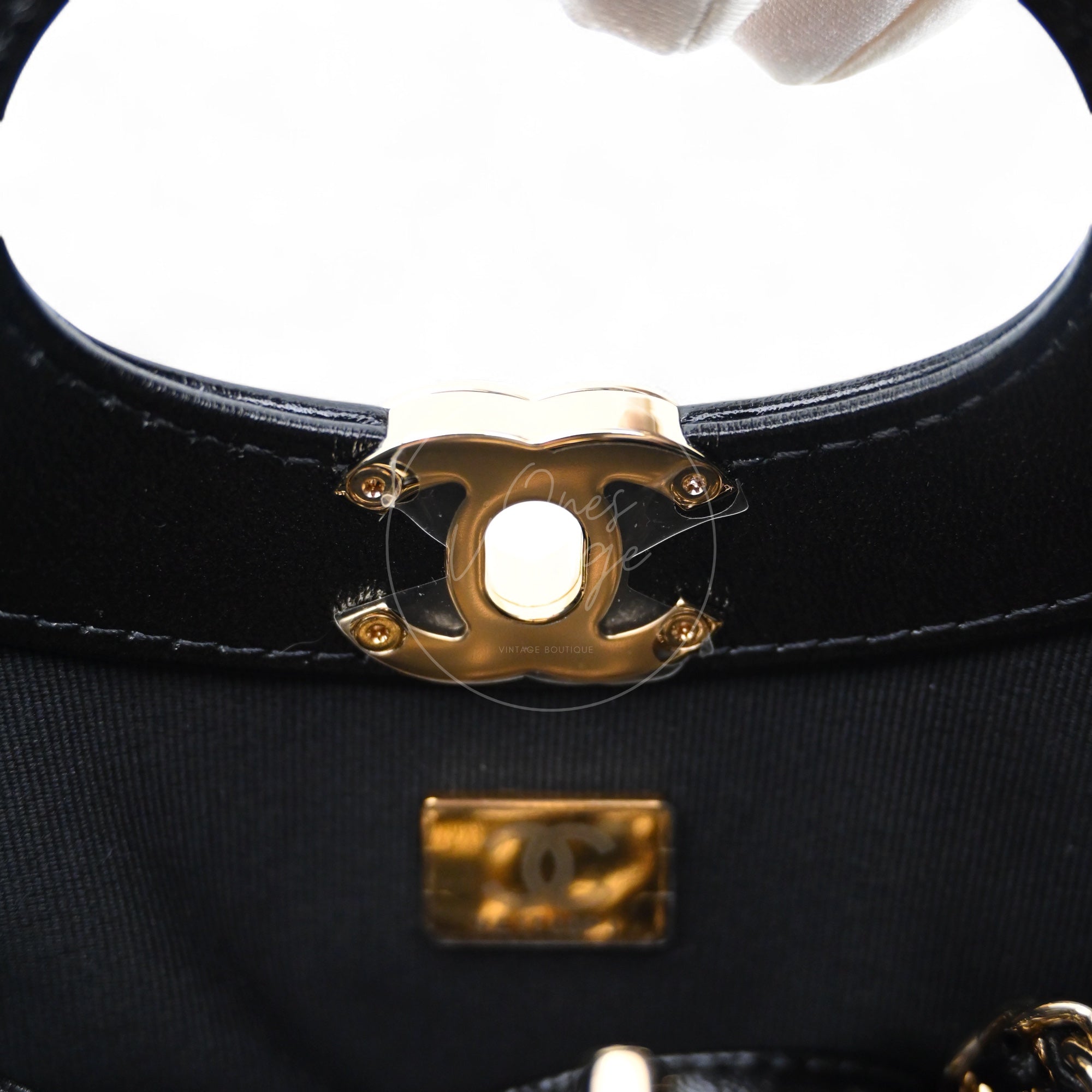 Chanel Mini 31 Black Shinny Calfskin Microchip GHW Black Series KE