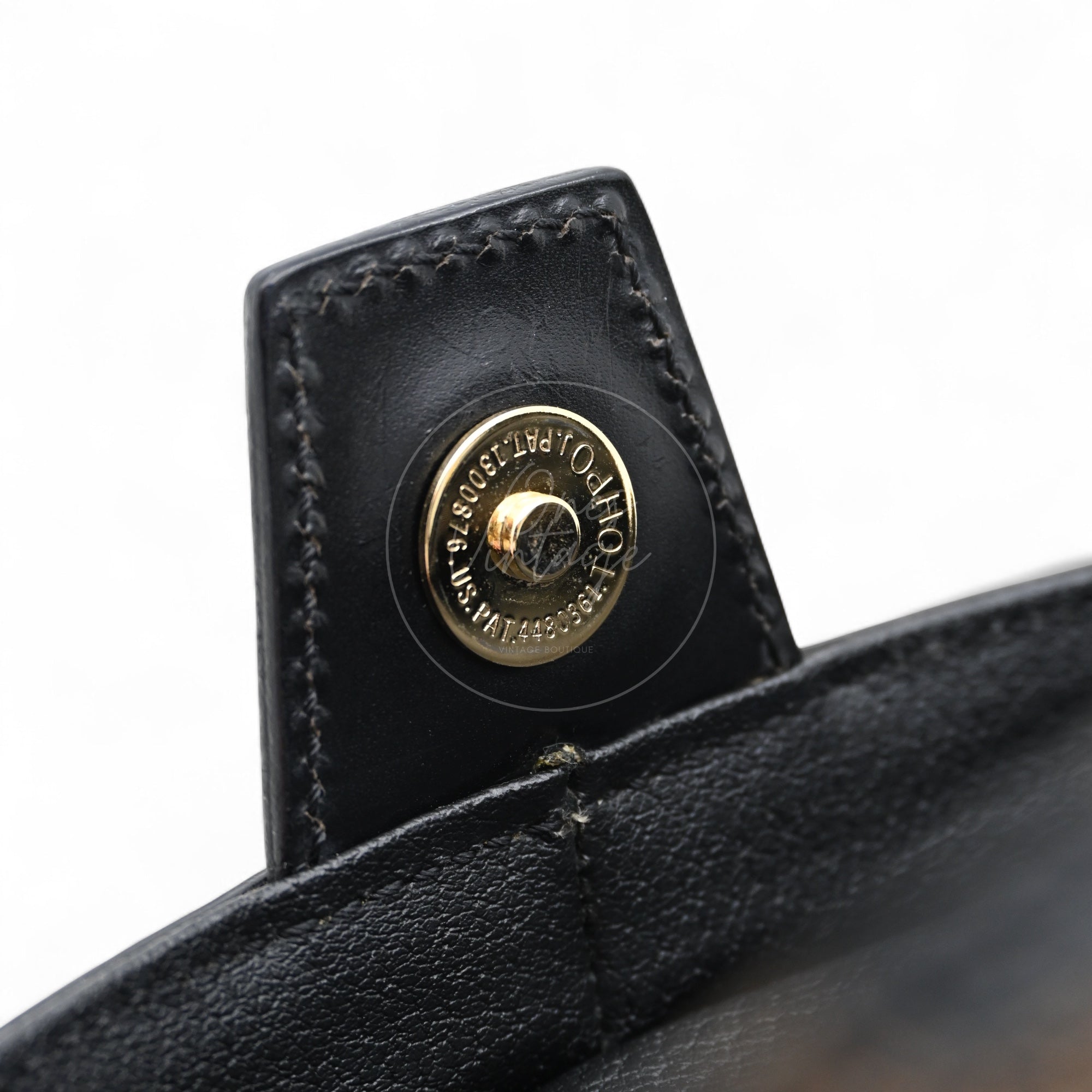 Celine Vintage Macadam Vanity Case GHW Black