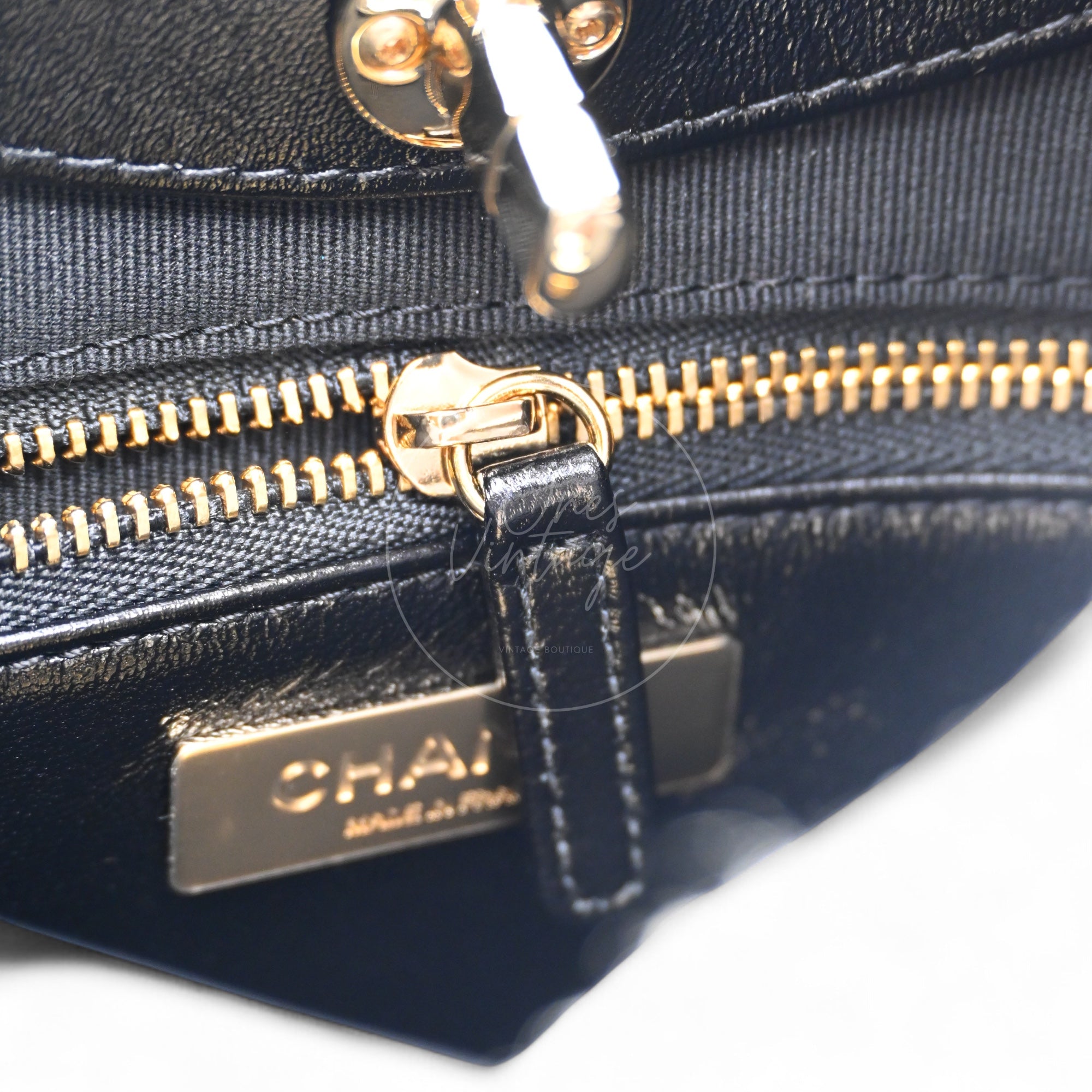 Chanel Mini 31 Black Shinny Calfskin Microchip GHW Black Series KE