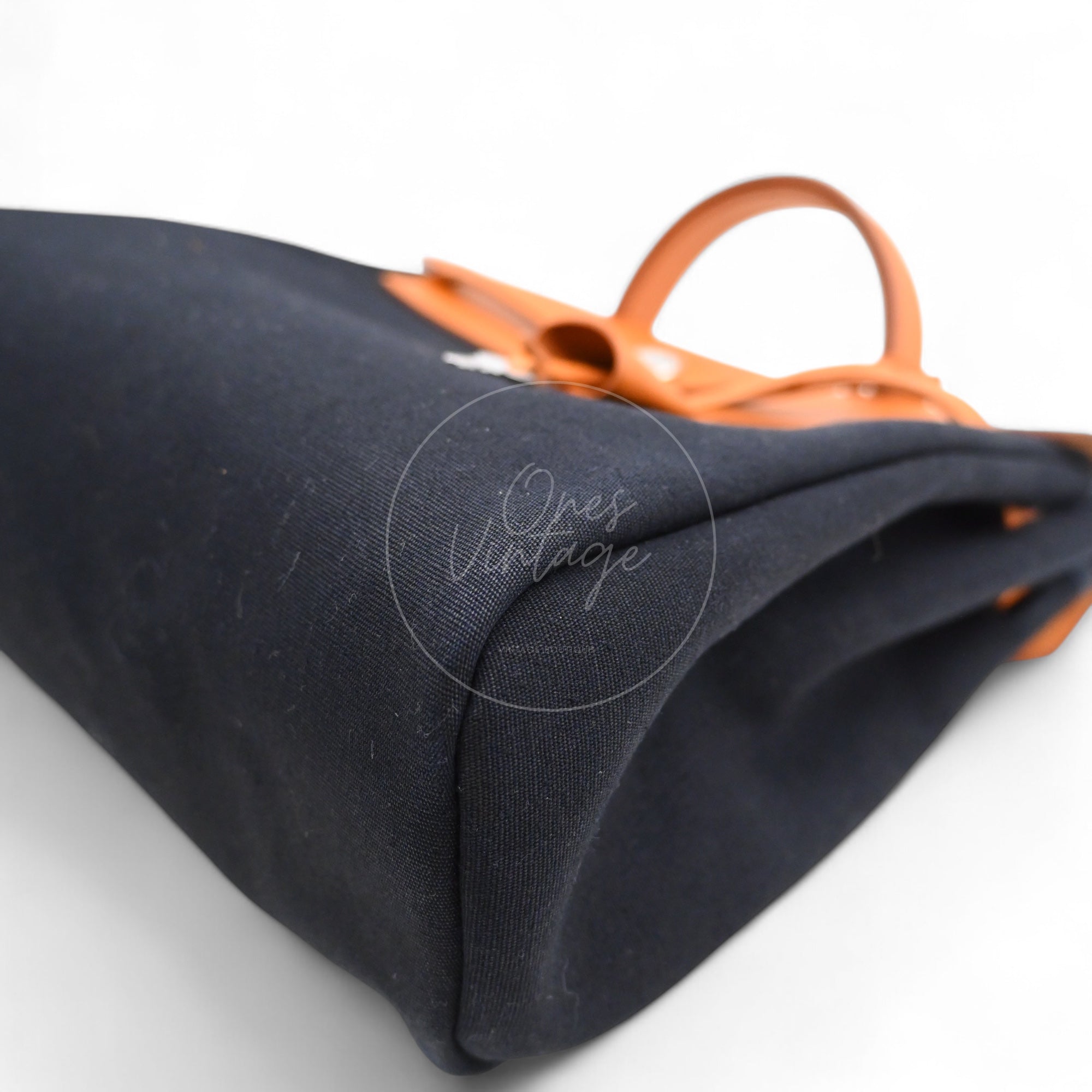 Hermes Herbag Backpack Swift PHW Black Tolie & Brown Square G