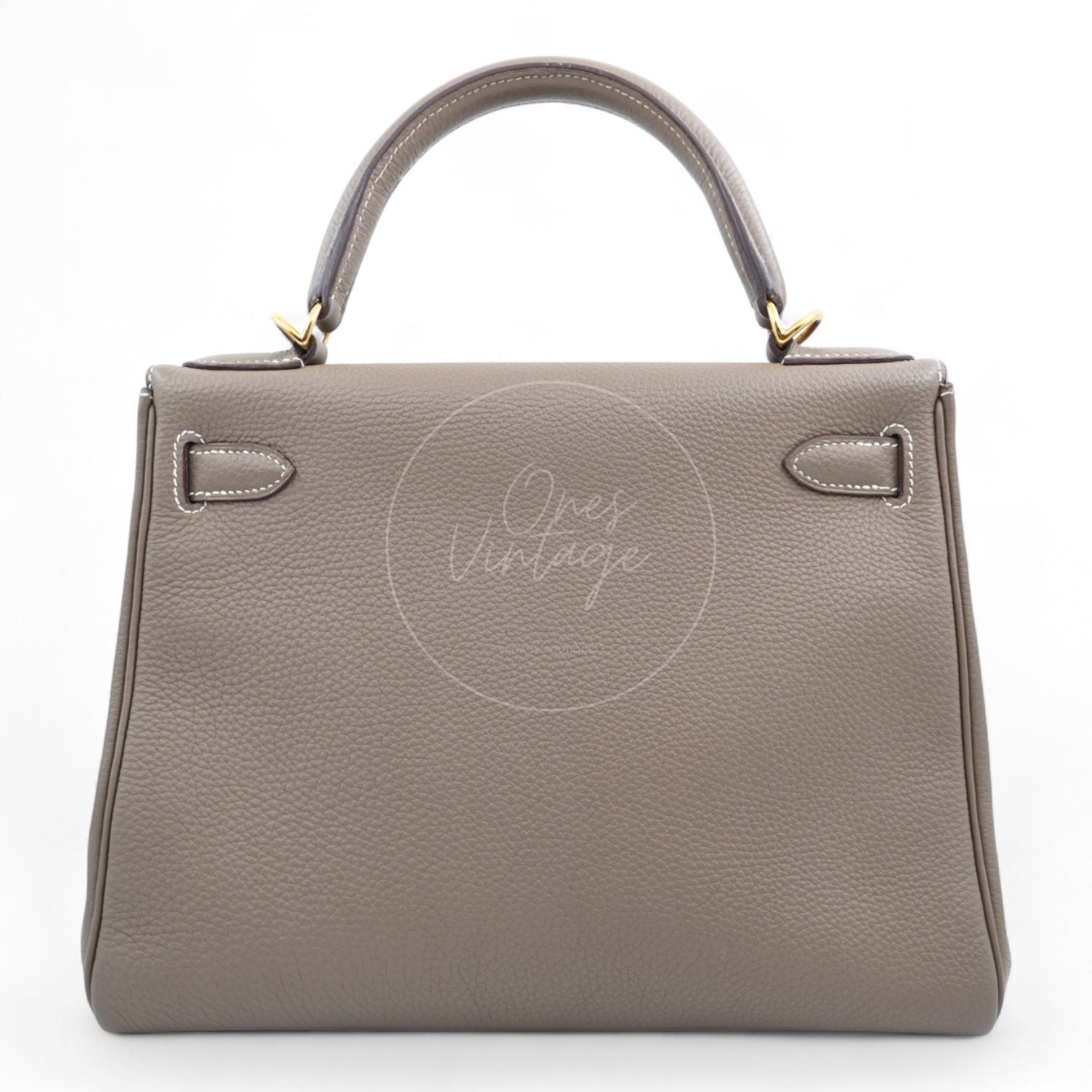 Hermes Kelly 28 Togo Etoupe GHW Stamp T