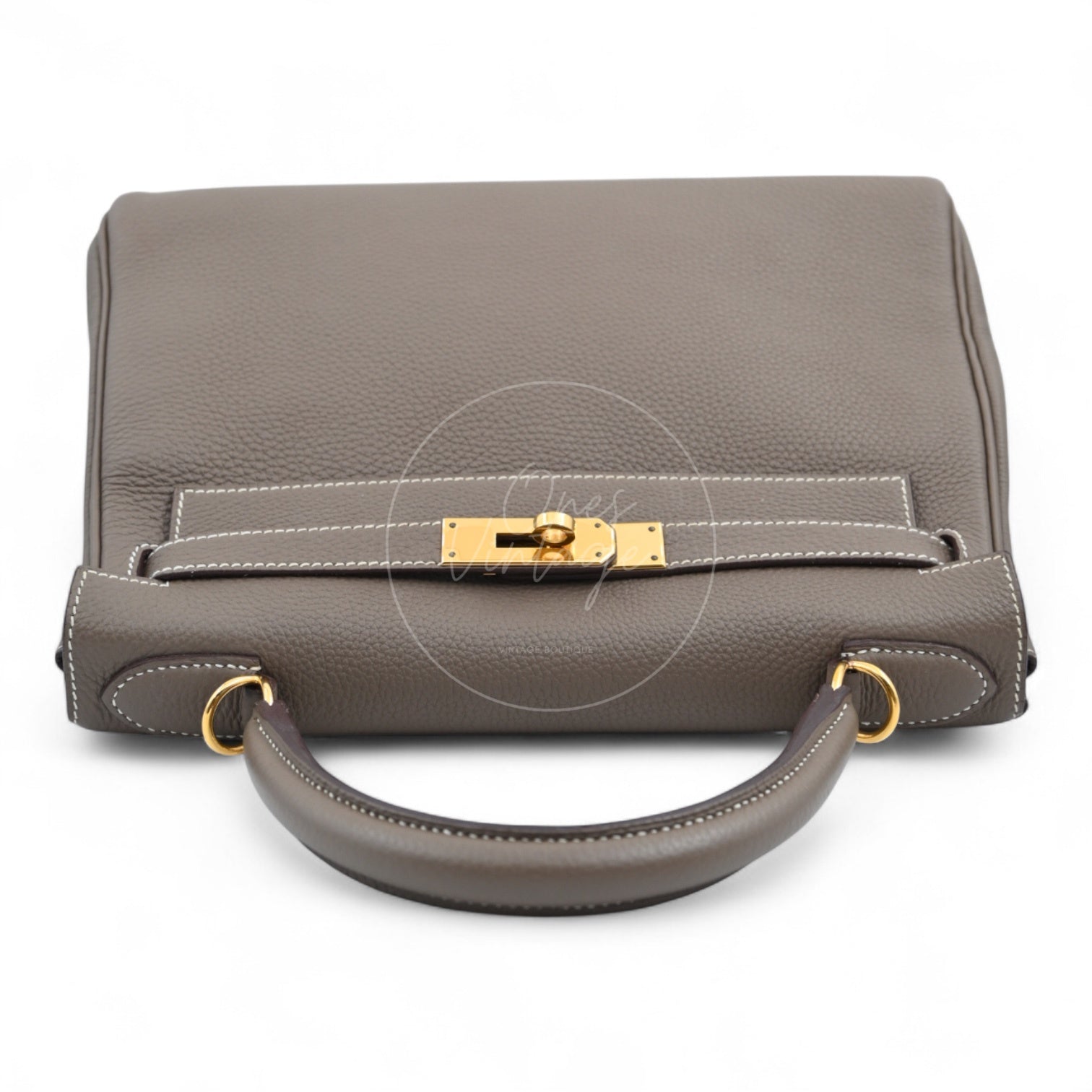 Hermes Kelly 28 Togo Etoupe GHW Stamp T
