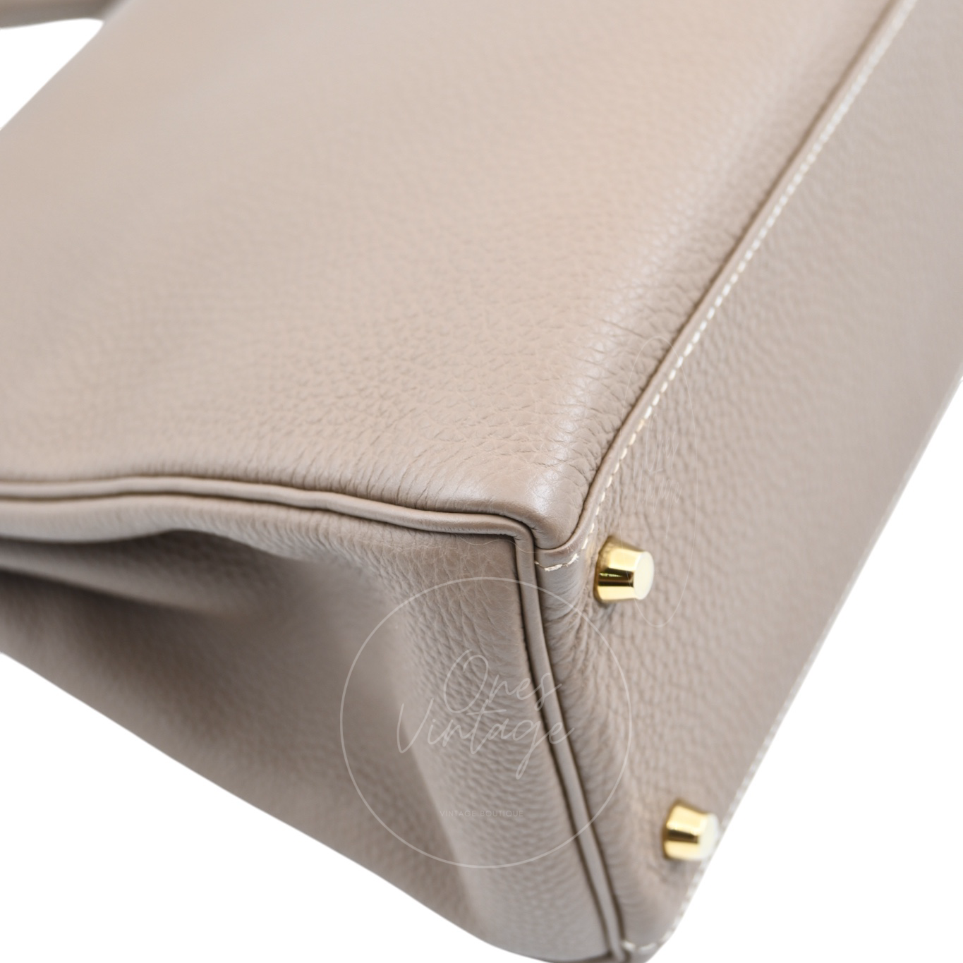 Hermes Kelly 28 Togo Etoupe GHW Stamp T