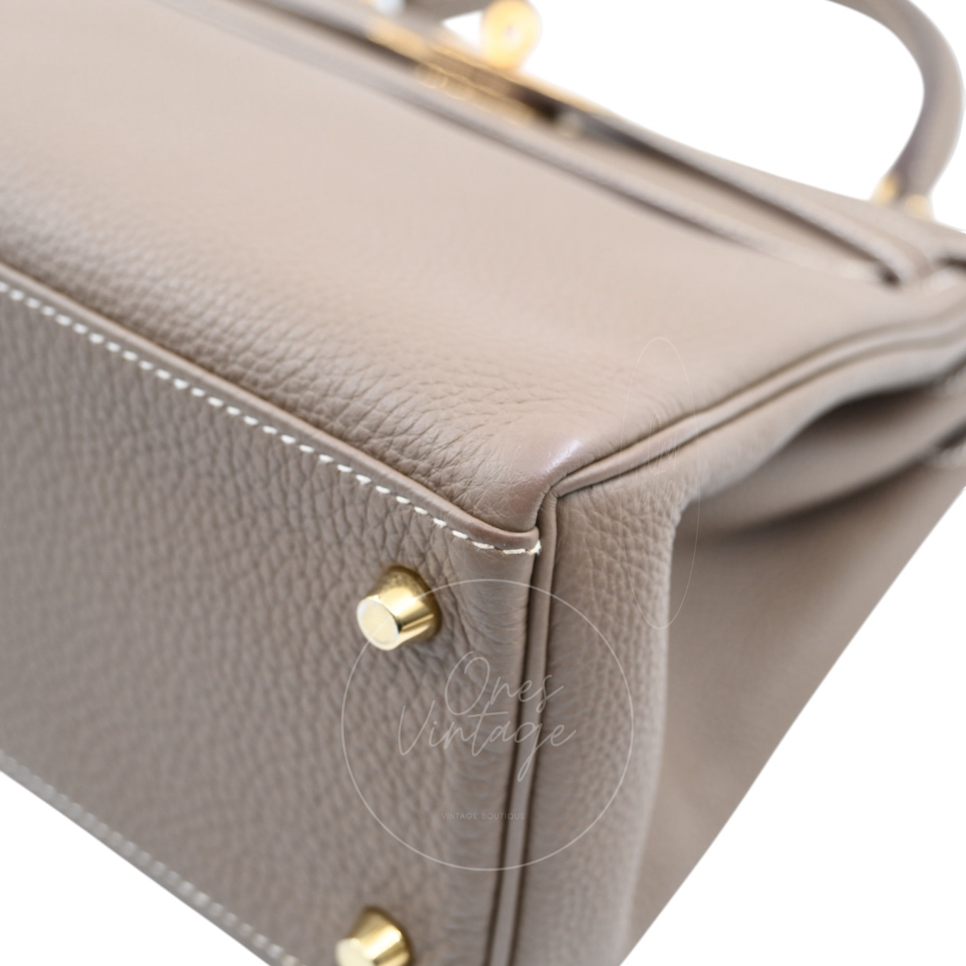 Hermes Kelly 28 Togo Etoupe GHW Stamp T