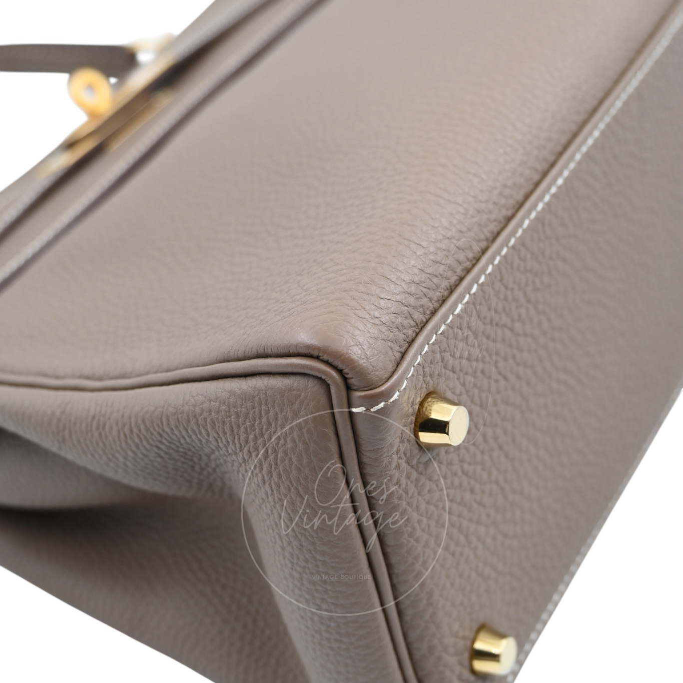 Hermes Kelly 28 Togo Etoupe GHW Stamp T