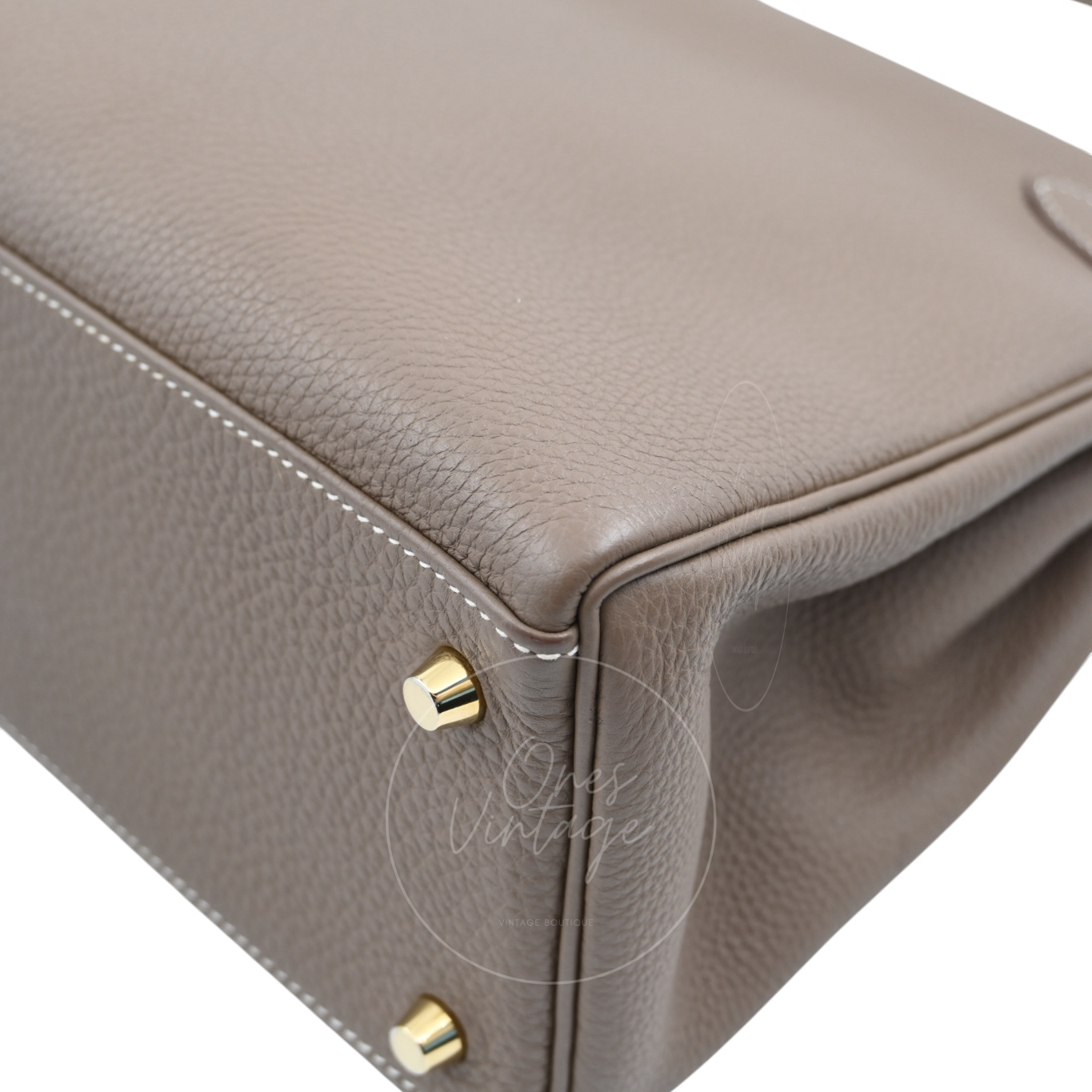 Hermes Kelly 28 Togo Etoupe GHW Stamp T