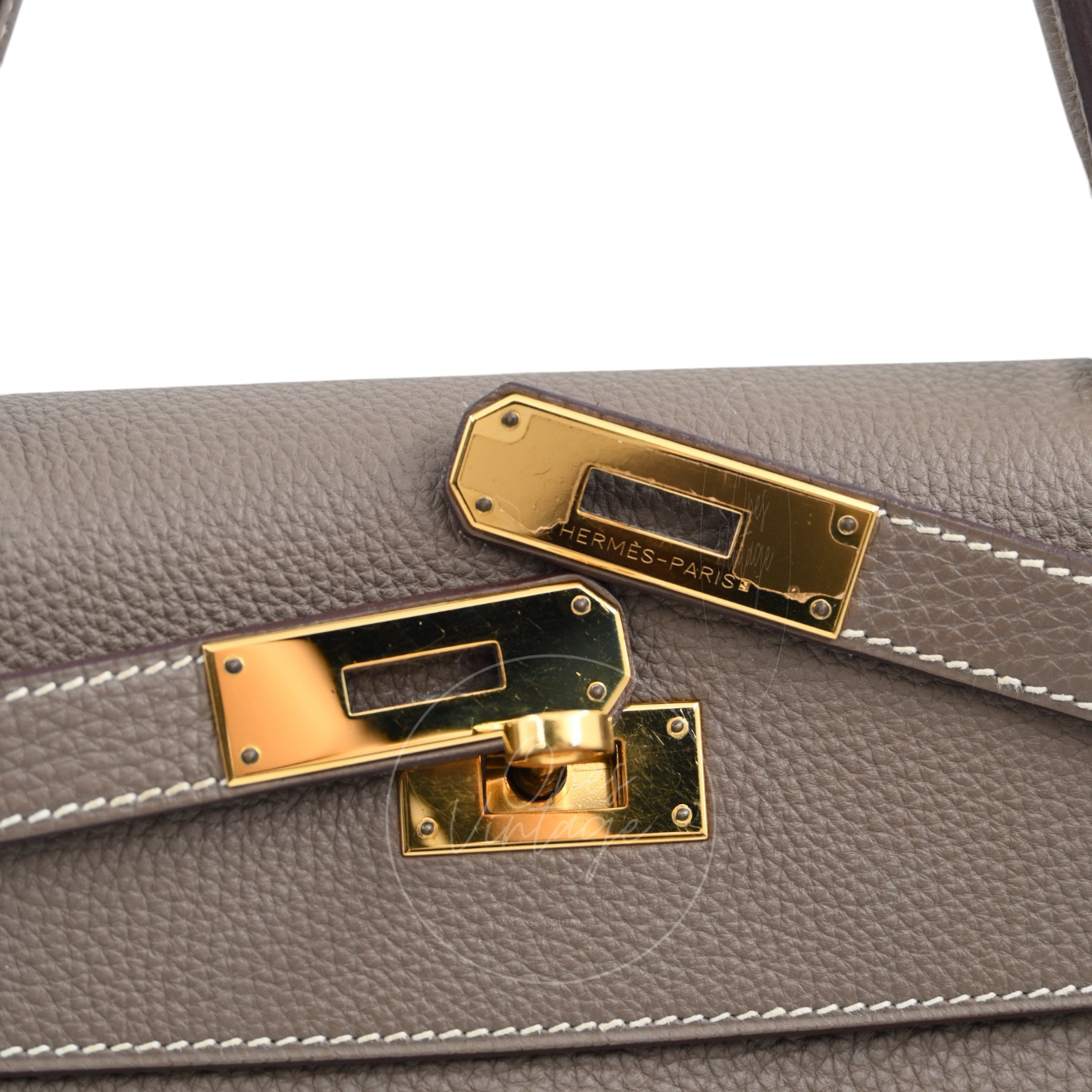 Hermes Kelly 28 Togo Etoupe GHW Stamp T