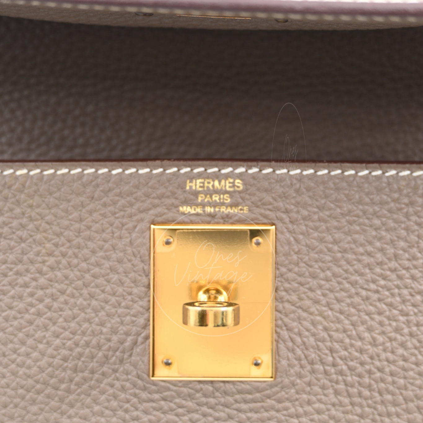Hermes Kelly 28 Togo Etoupe GHW Stamp T
