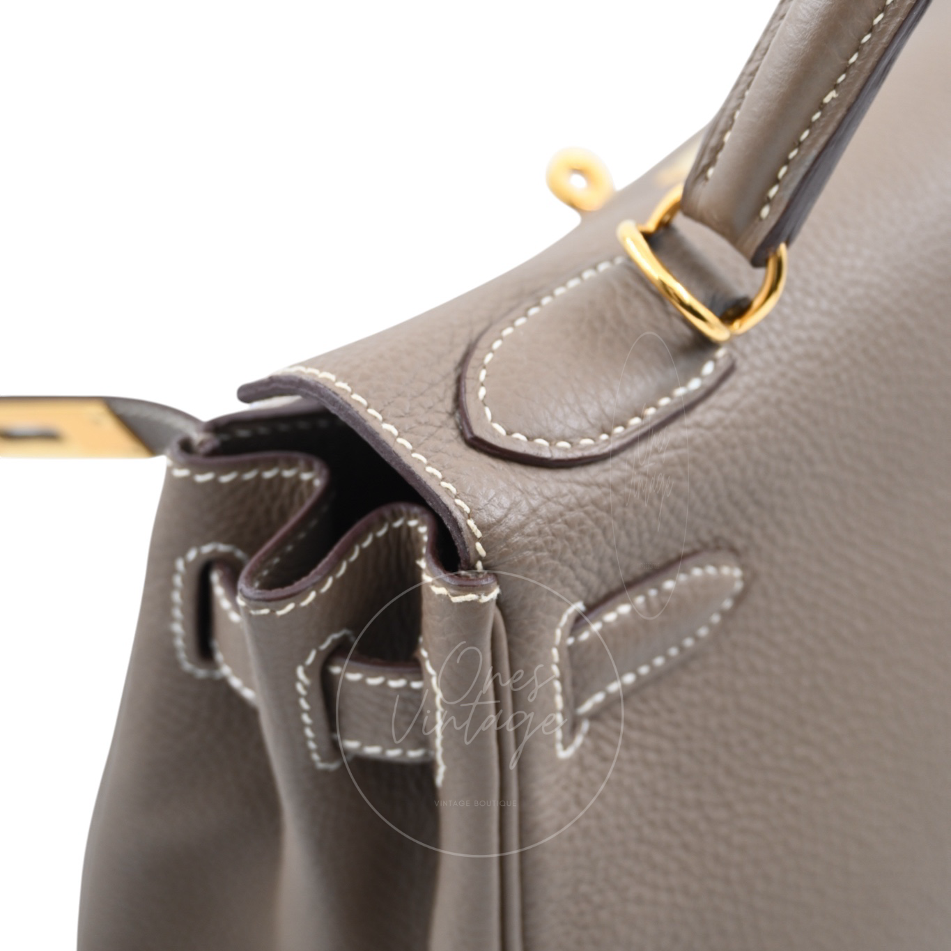 Hermes Kelly 28 Togo Etoupe GHW Stamp T