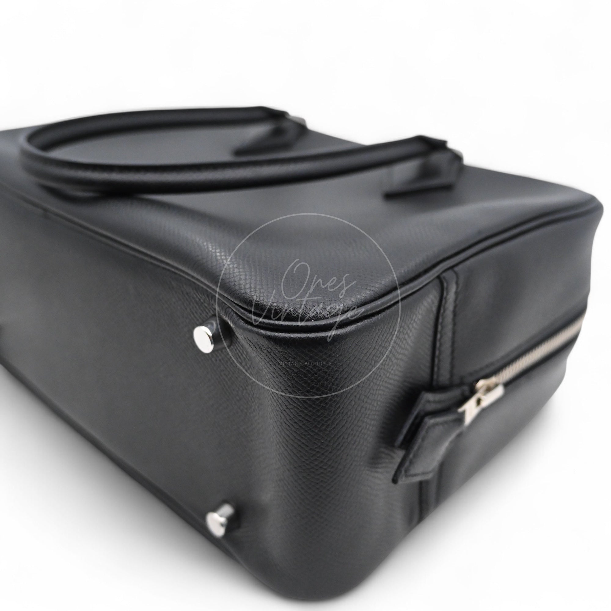 Hermes Plume 28 Epsom PHW Black Square J