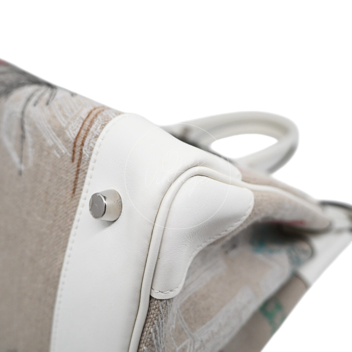 Hermes Birkin 35 Faubourg Tropical Embroidered Toile de Camp Swift PHW White Stamp U