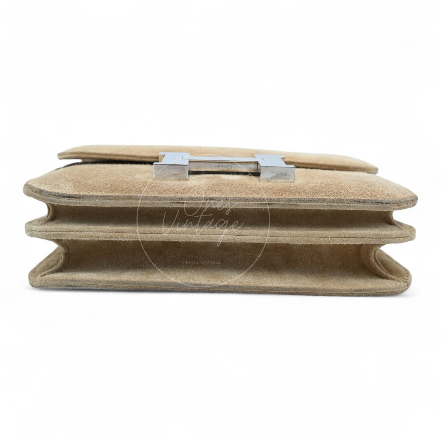 Hermes Mini Constance Suede PHW Beige Stamp A