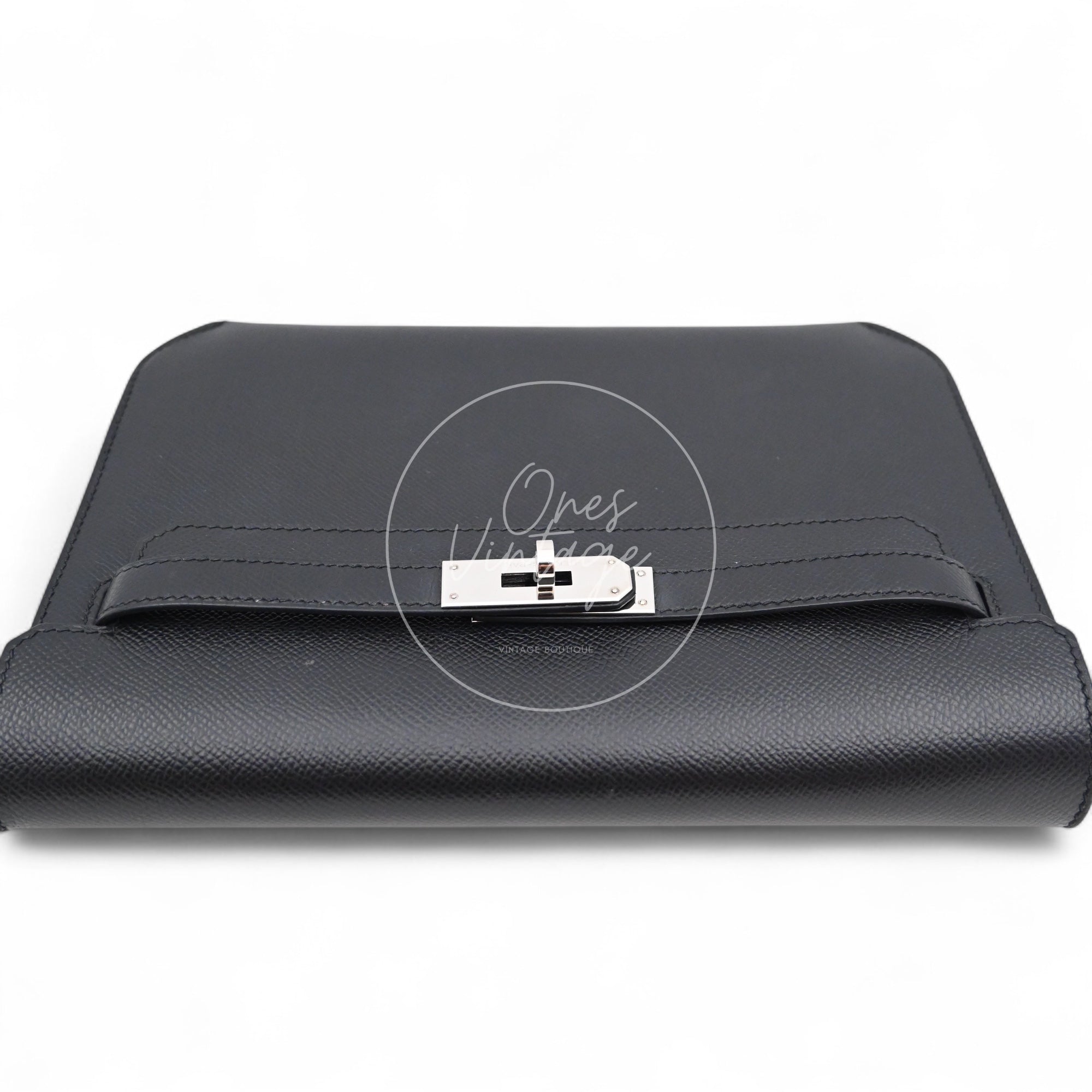 Hermes Kelly Depeches 25 Epsom PHW Black Stamp D