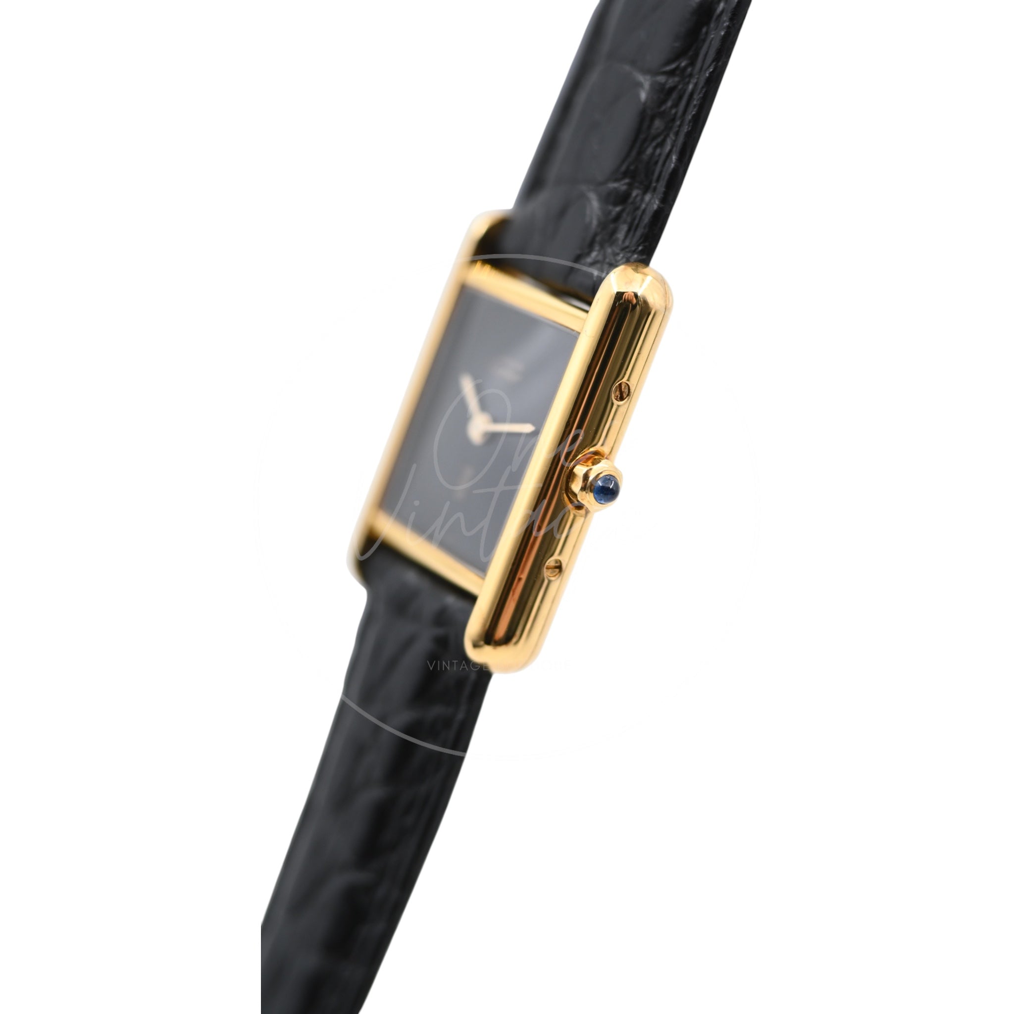 Cartier Tank Must De Vermeil Black Watch