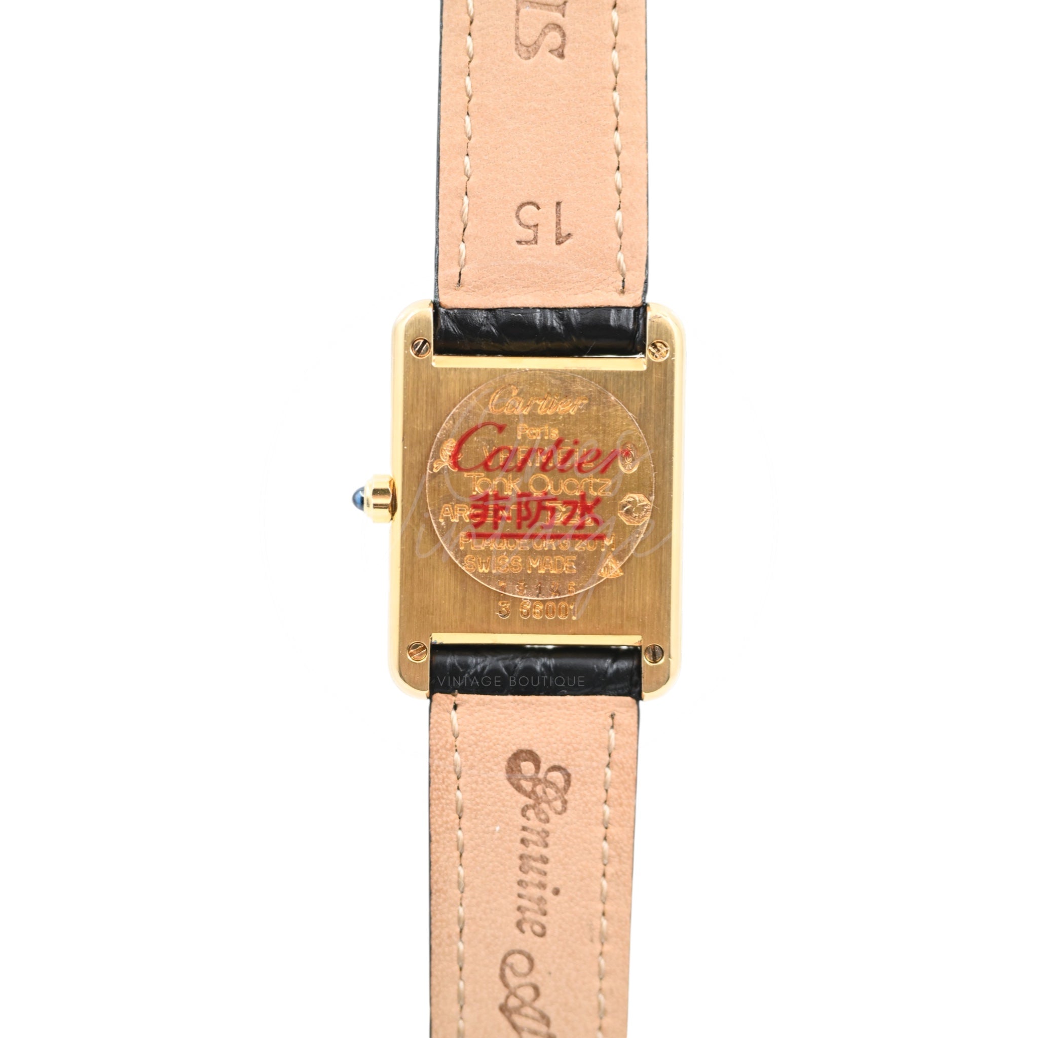 Cartier Tank Must De Vermeil Black Watch