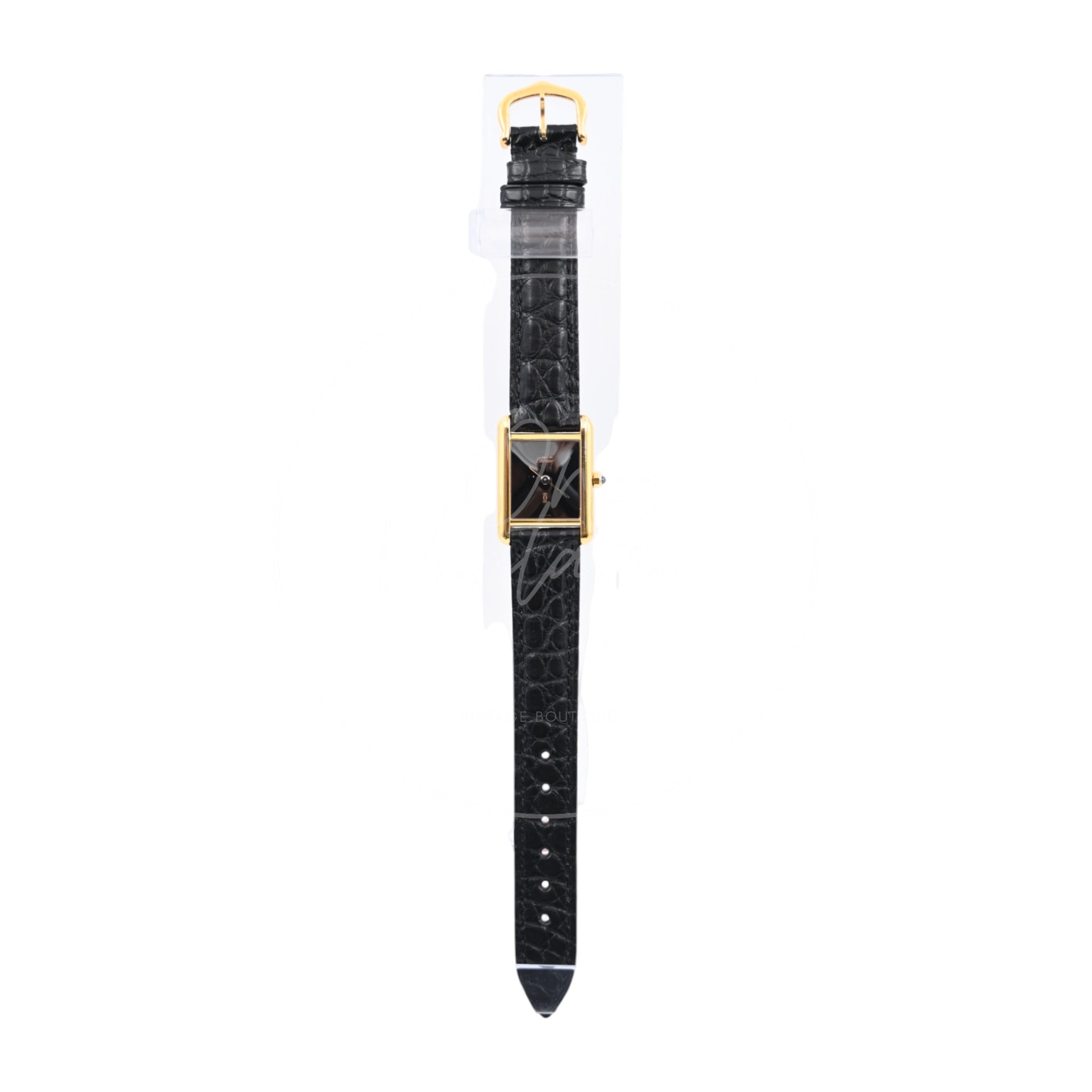 Cartier Tank Must De Vermeil Black Watch