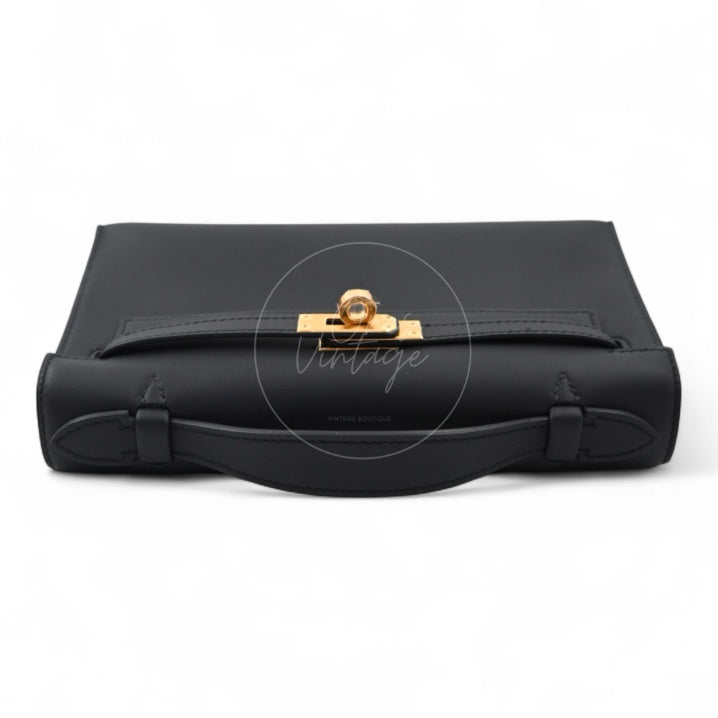 Hermes Kelly Pochette Black GHW Stamp K
