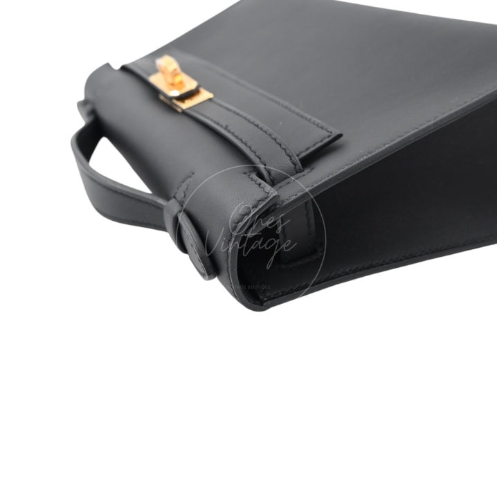 Hermes Kelly Pochette Black GHW Stamp K