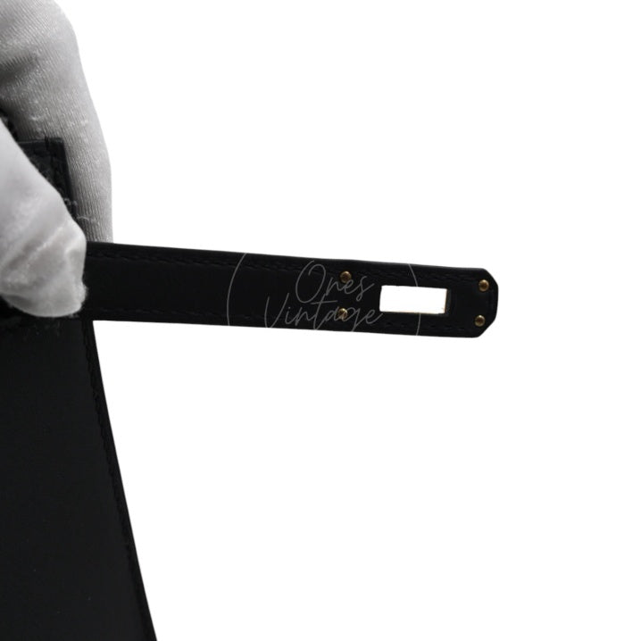 Hermes Kelly Pochette Black GHW Stamp K