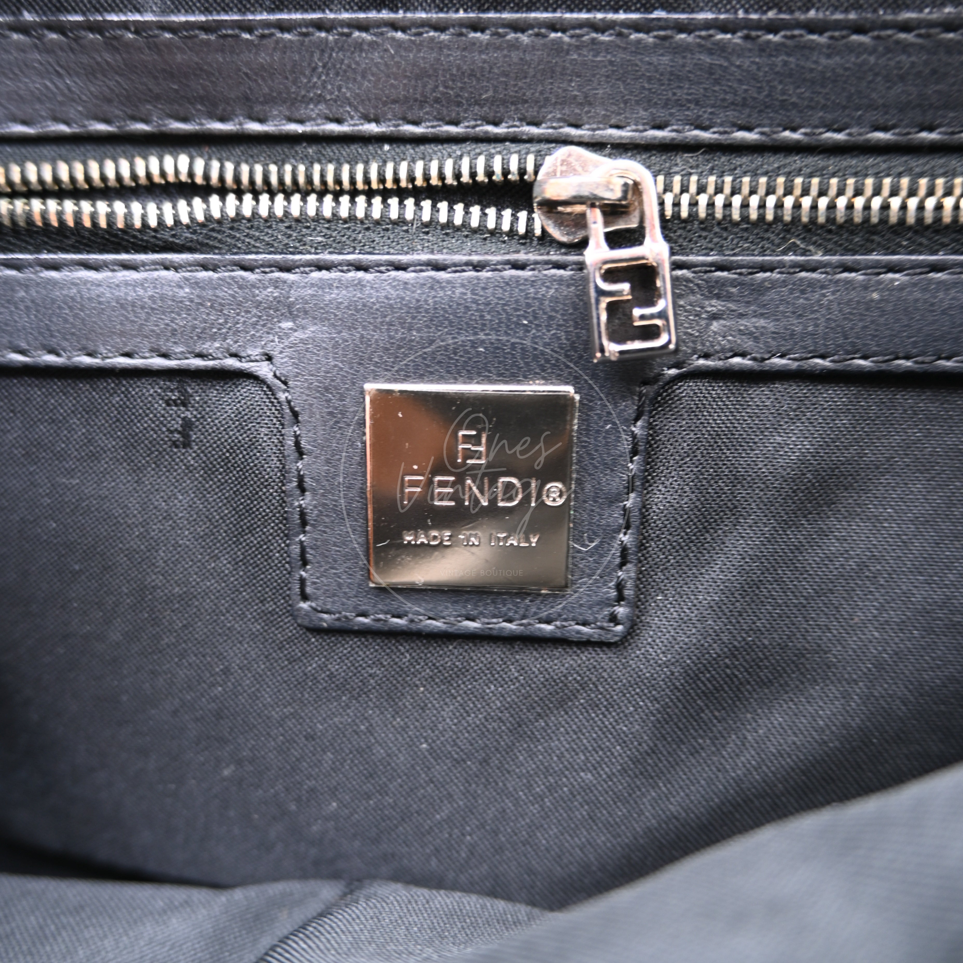 Fendi Fur Baguette Handbag PHW Black Brown