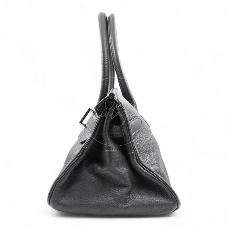 Hermes Shoulder Birkin Bag PHW Gris Graphite Square I