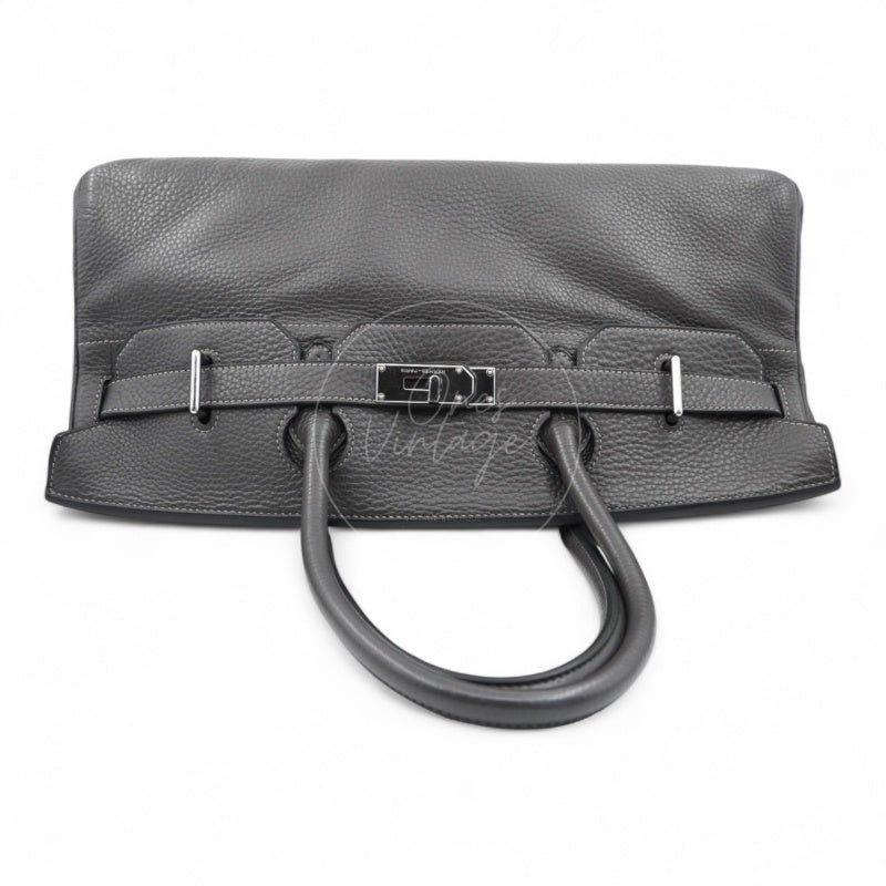 Hermes Shoulder Birkin Bag PHW Gris Graphite Square I